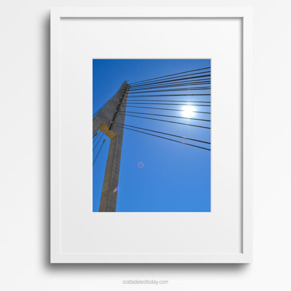 Sunburst Geometry - Framed Print, Fuengirola Bridge against Clear Blue Sky